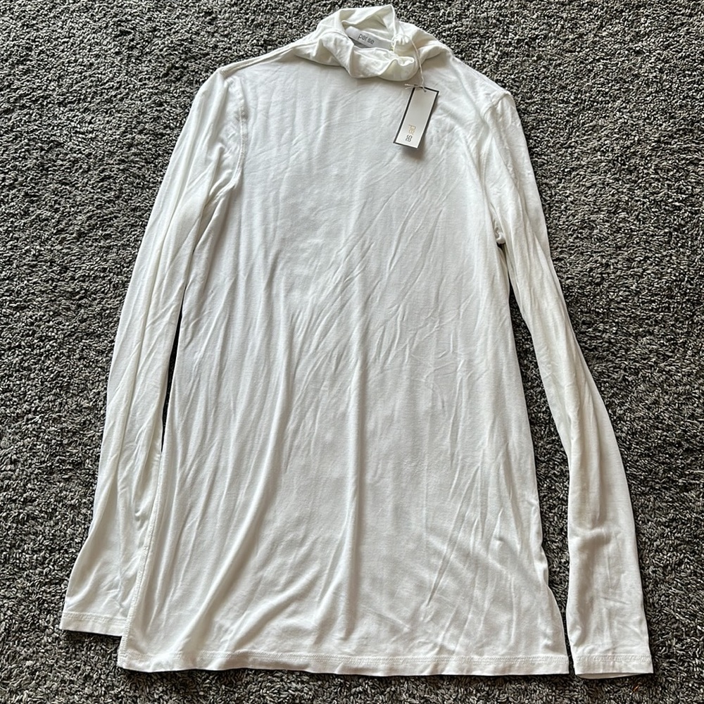 Per Se NWT Turtleneck long sleeve shirt white ivory per powder size medium